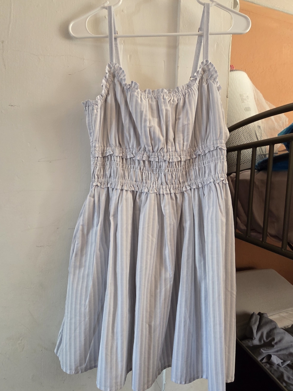 Womens Blue Striped Sundress